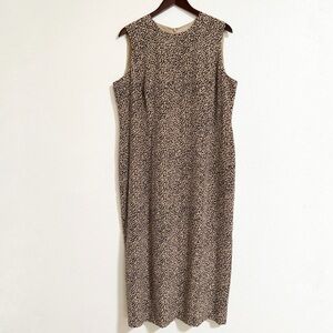 Spenser Jeremy Silk Leopard Print Midi Dress